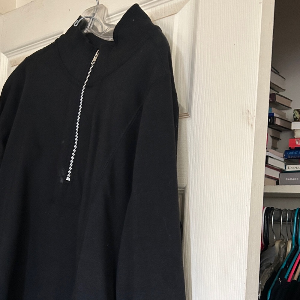 Black Half-Zip Sweatsuit